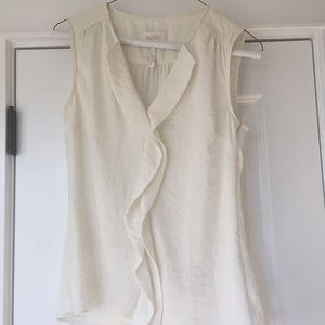 Laundry by Shelli Segal ruffle ivory top - size 2